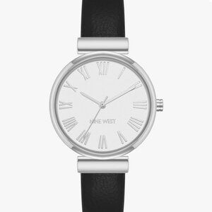 Nine West Women's Classic Silver & Black Watch NWT